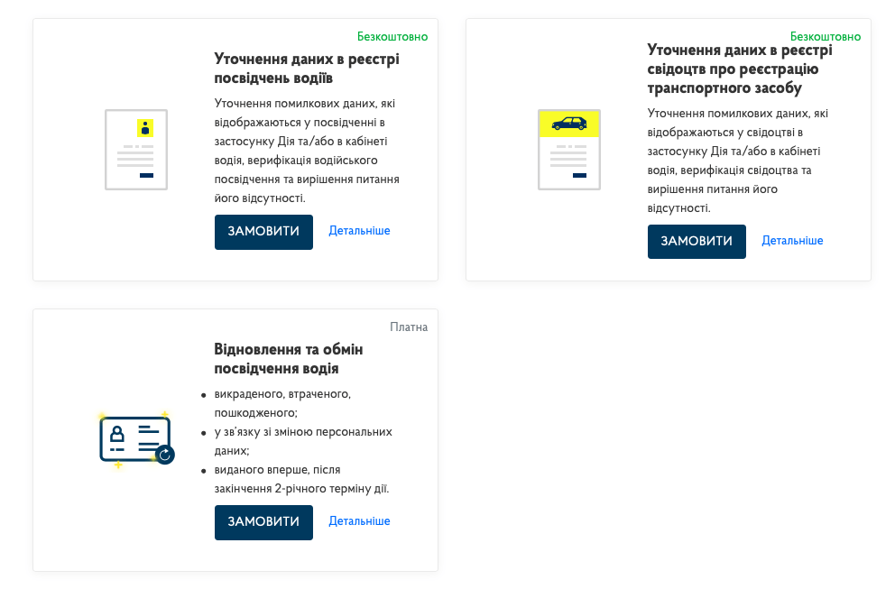 Відновлення і обмін посвідчення водія онлайн - інструкція